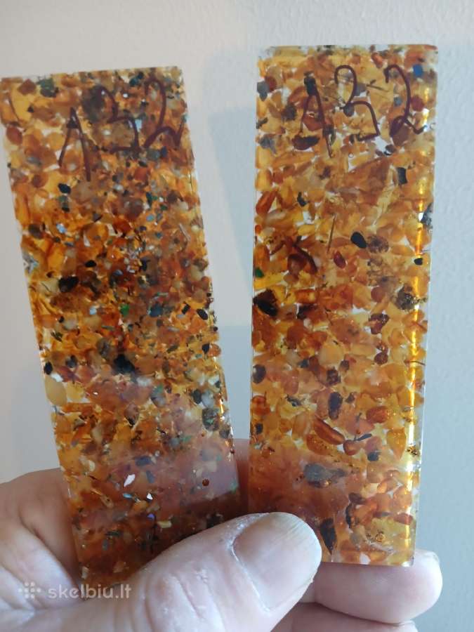 Parduodu ploksteles su gintaru peiliu rankenoms. - nuotraukos Nr. 2