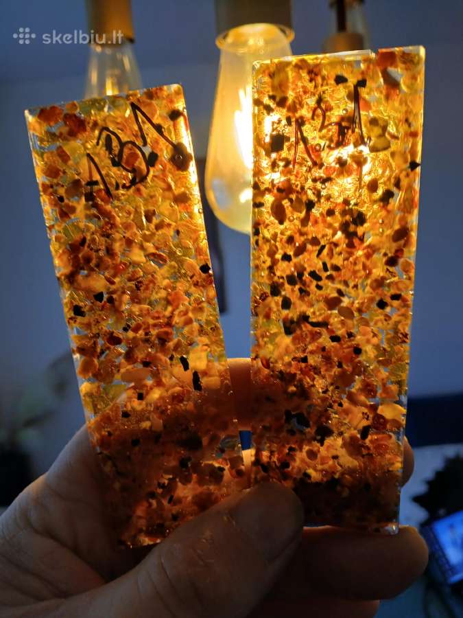 Parduodu ploksteles su gintaru peiliu rankenoms. - nuotraukos Nr. 3