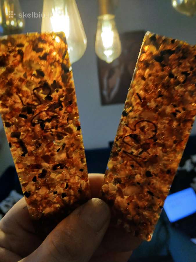 Parduodu ploksteles su gintaru peiliu rankenoms. - nuotraukos Nr. 4