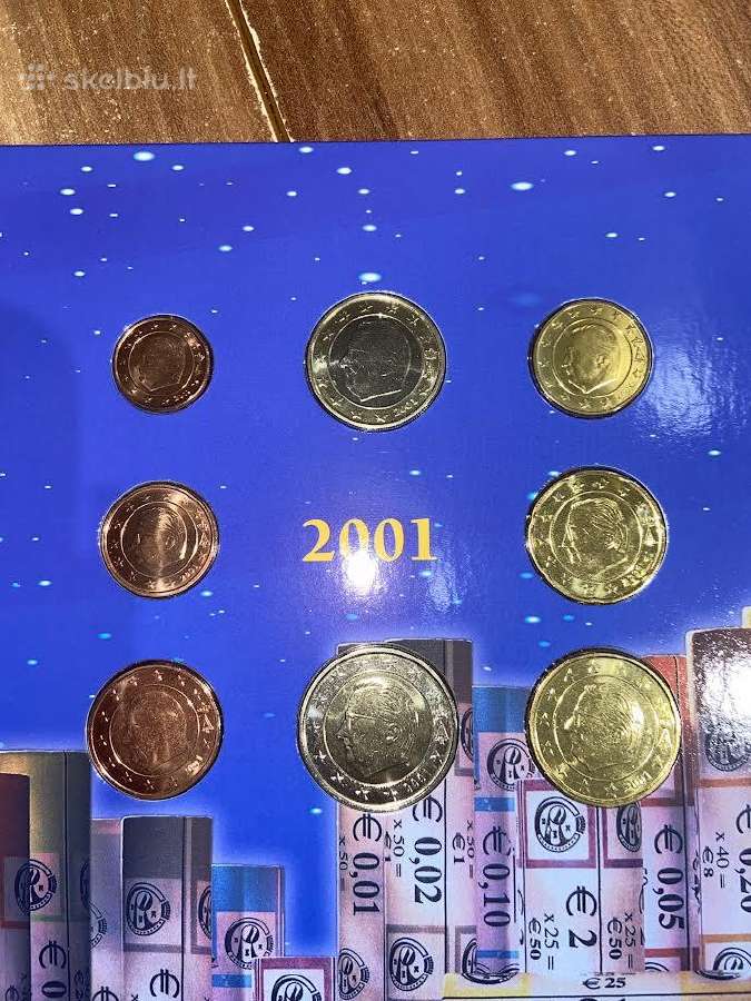 Belgija Euro monetų rinkinys 2001 Unc