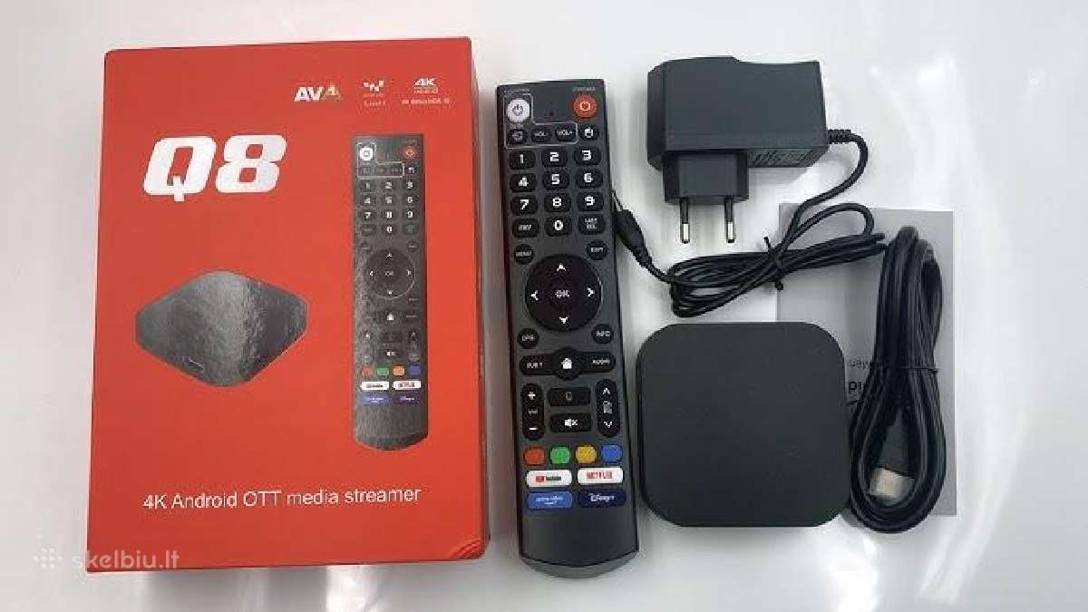 Q8 Androidtv 11 4/32gb veikia Go3,teliaplay,netflx