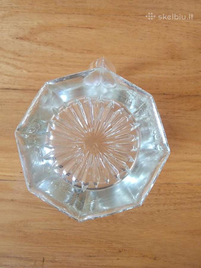 Art deco stiliaus skaidraus stiklo ąsotėlis - nuotraukos Nr. 5