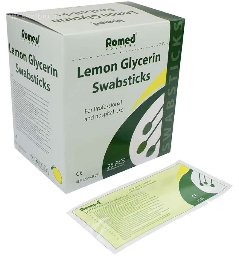 Romed tamponai burnos higienai su glic. ir citrina - nuotraukos Nr. 2