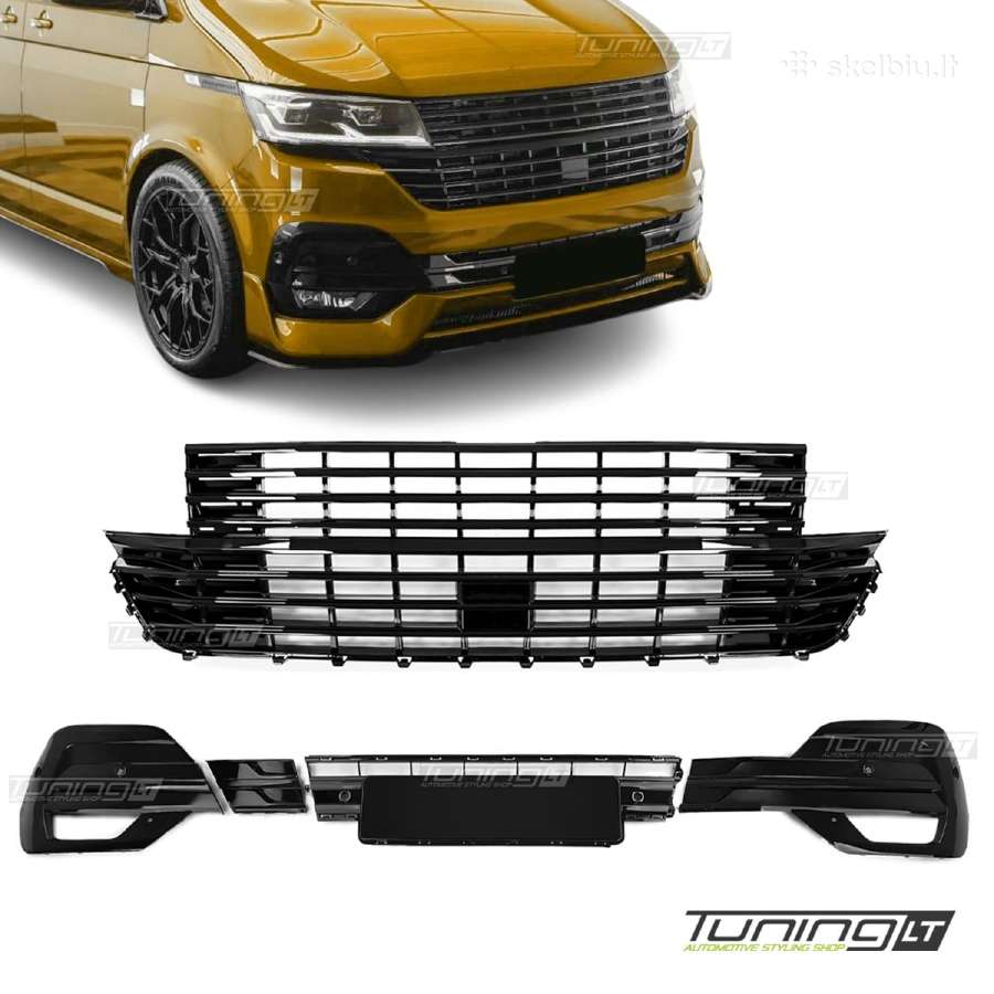 VW T6.1 Grotelės, komplektas Apatinės + Viršutinės