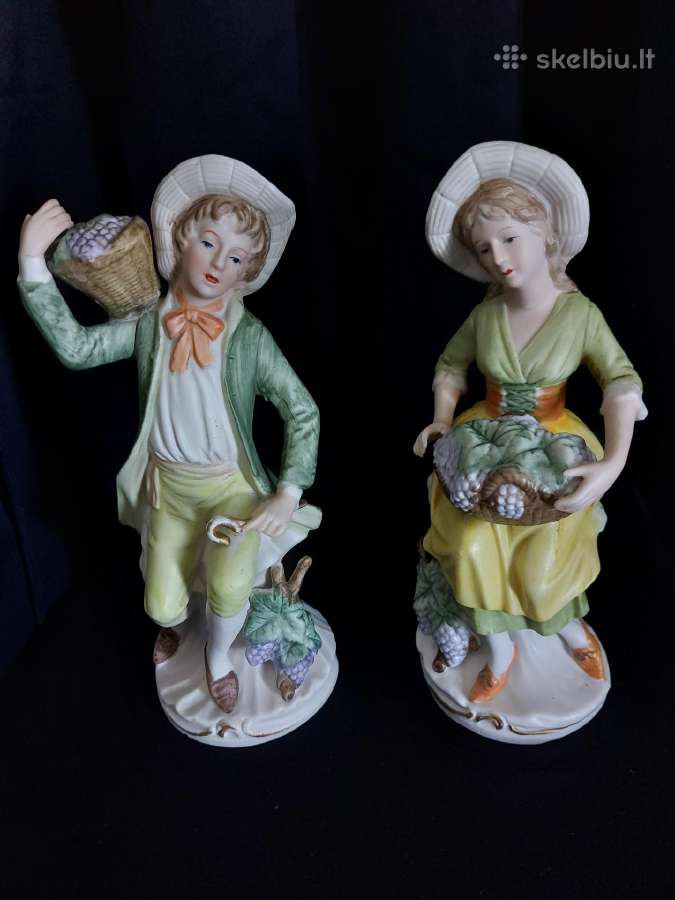 Vintage,porceliano Homco vynuogynų statulos