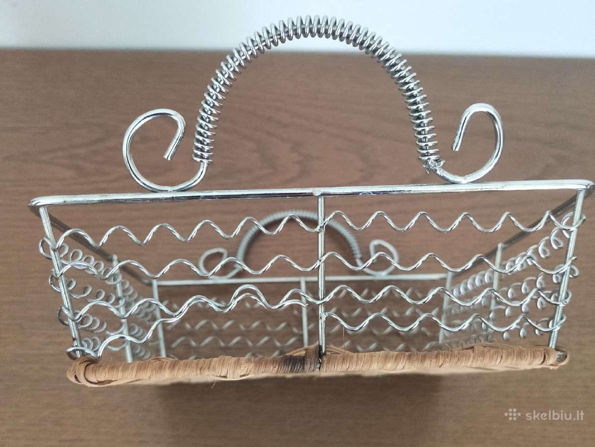 Pintas iš metalo ir vytelių padėkliukas duonai - nuotraukos Nr. 5