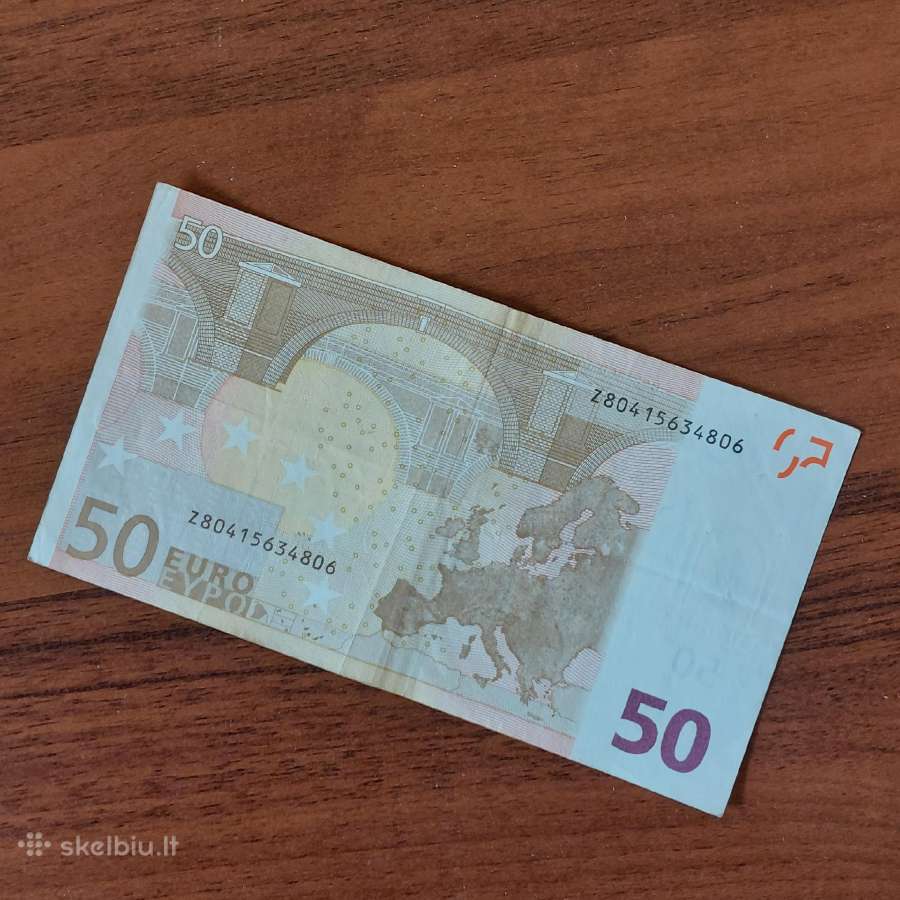 50 Euro 2002 , Z Prefix - Belgium ( Rare , Rare ) - nuotraukos Nr. 2