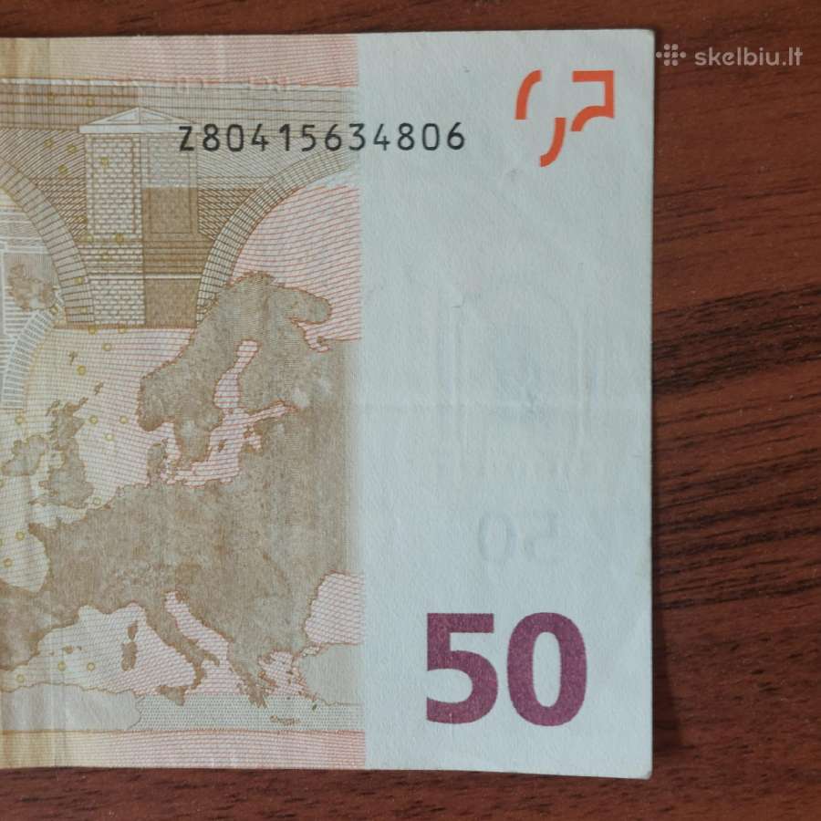 50 Euro 2002 , Z Prefix - Belgium ( Rare , Rare ) - nuotraukos Nr. 3