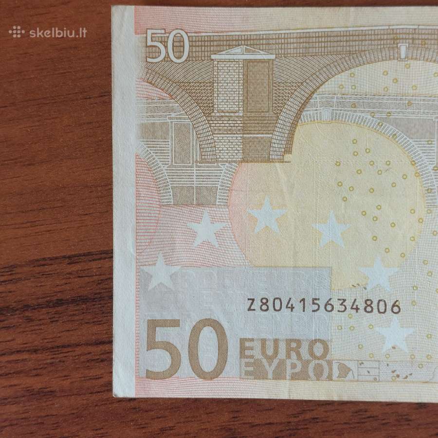 50 Euro 2002 , Z Prefix - Belgium ( Rare , Rare ) - nuotraukos Nr. 4