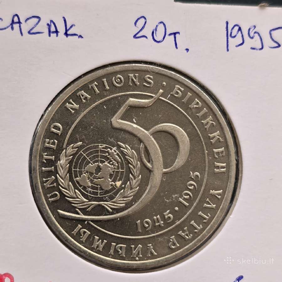 Kazachstanas 1995 20 tenge Un 50 years Cu-ni