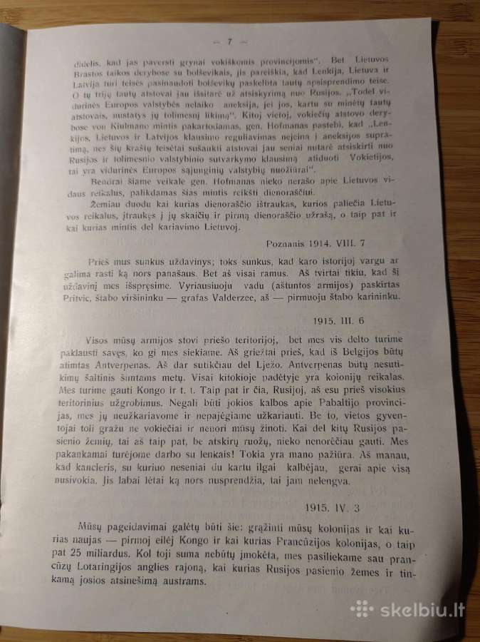 Generolo Max Hofmano mintys Lietuvos reikalais - nuotraukos Nr. 3