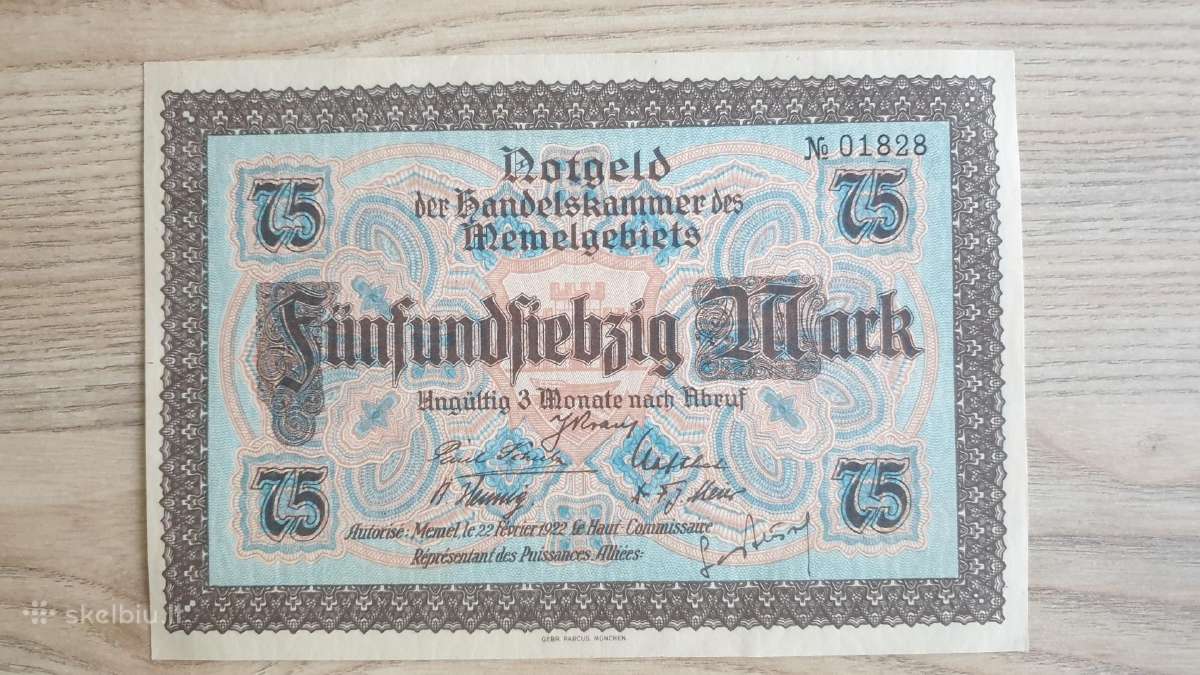 1922 metų 75 Memel markės Aunc - nuotraukos Nr. 2