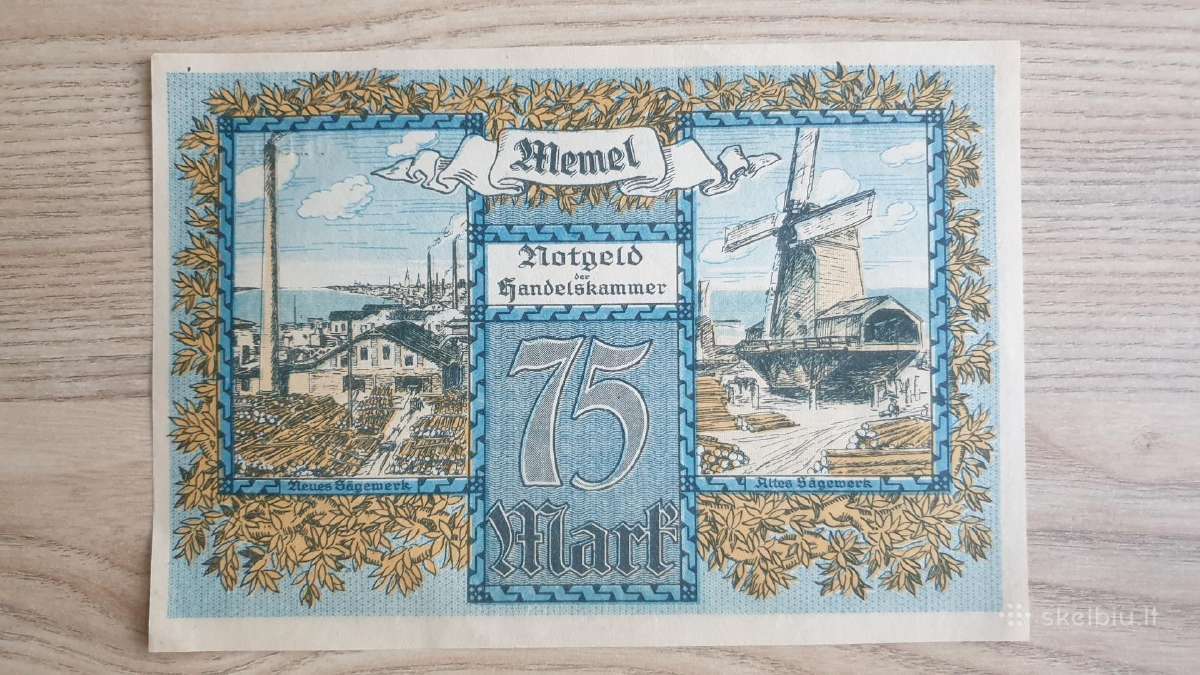 1922 metų 75 Memel markės Aunc