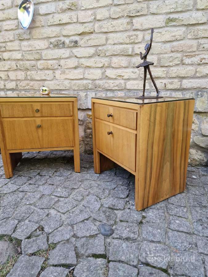 Vintažinės mid century spintelės prie lovos - nuotraukos Nr. 3