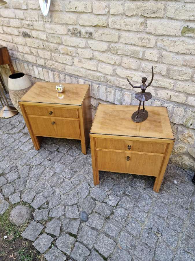 Vintažinės mid century spintelės prie lovos - nuotraukos Nr. 6