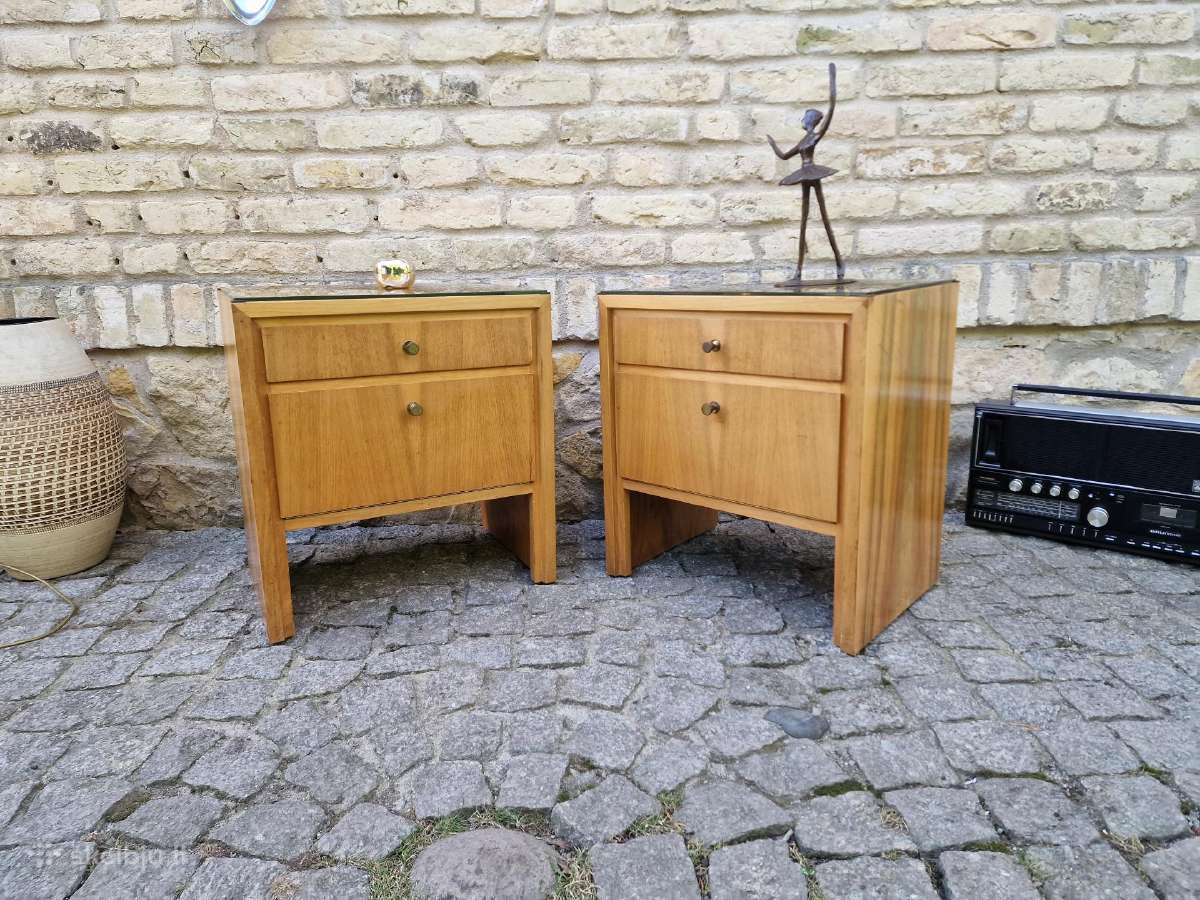 Vintažinės mid century spintelės prie lovos - nuotraukos Nr. 7