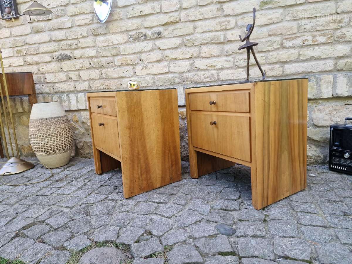 Vintažinės mid century spintelės prie lovos - nuotraukos Nr. 9