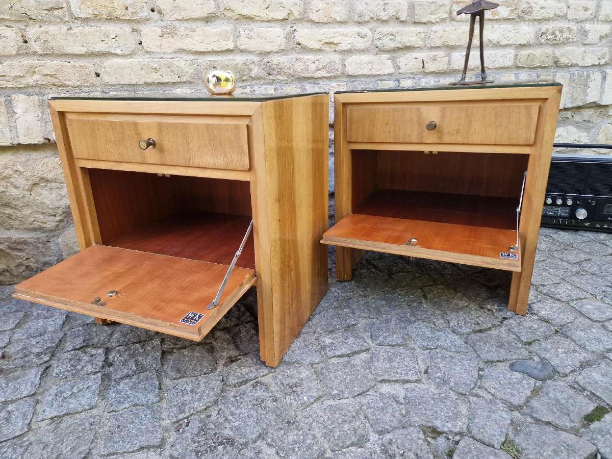 Vintažinės mid century spintelės prie lovos - nuotraukos Nr. 15