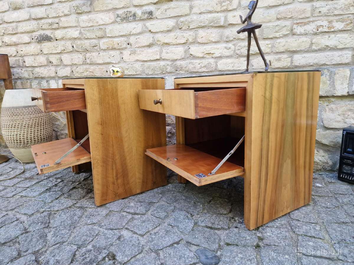 Vintažinės mid century spintelės prie lovos - nuotraukos Nr. 21
