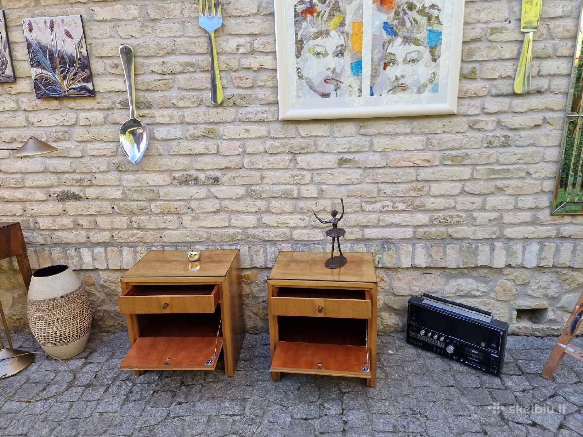 Vintažinės mid century spintelės prie lovos - nuotraukos Nr. 30