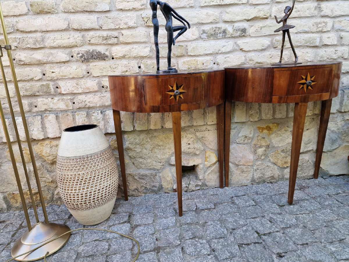 Vintažinės mid century raudonmedžio konsolės - nuotraukos Nr. 6