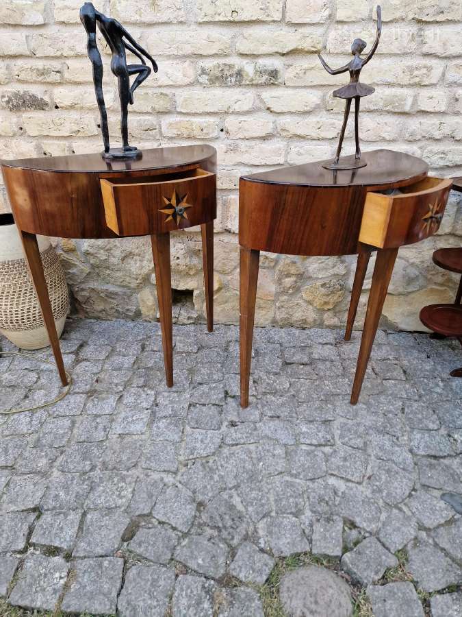 Vintažinės mid century raudonmedžio konsolės - nuotraukos Nr. 8