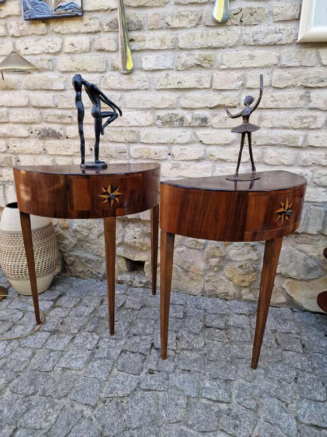 Vintažinės mid century raudonmedžio konsolės - nuotraukos Nr. 10