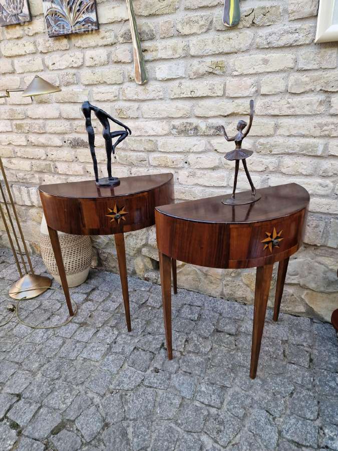 Vintažinės mid century raudonmedžio konsolės - nuotraukos Nr. 11