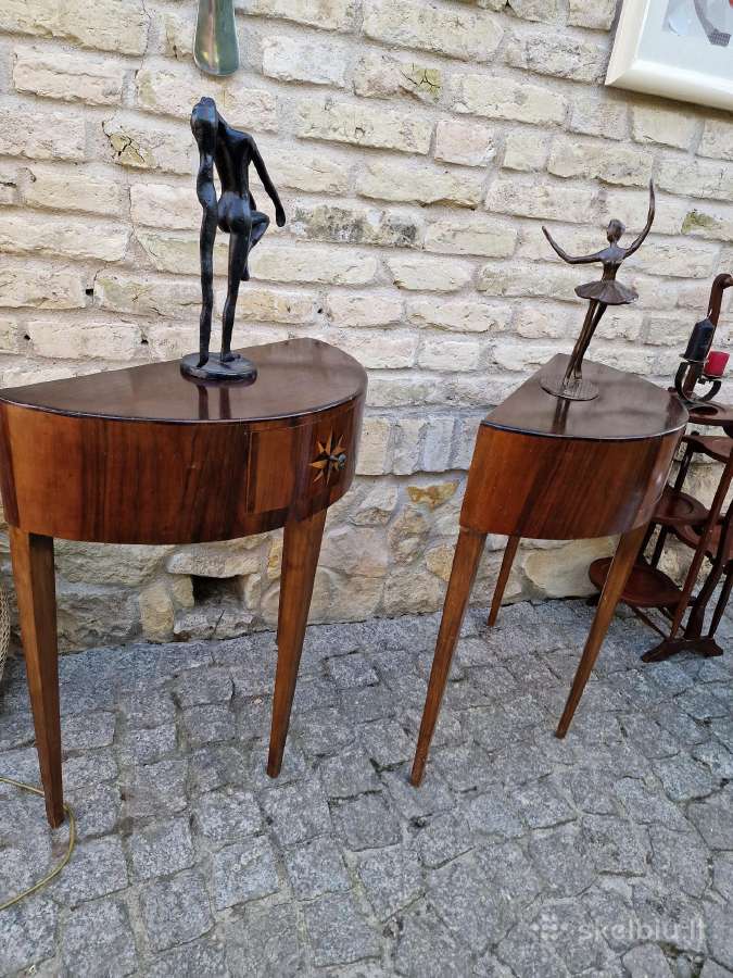 Vintažinės mid century raudonmedžio konsolės - nuotraukos Nr. 12