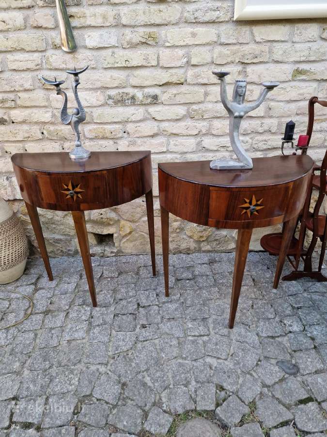 Vintažinės mid century raudonmedžio konsolės - nuotraukos Nr. 13