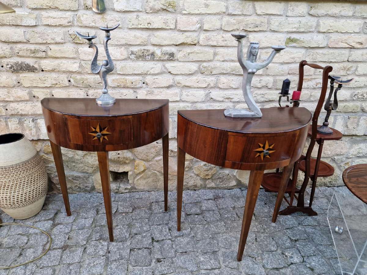 Vintažinės mid century raudonmedžio konsolės - nuotraukos Nr. 14
