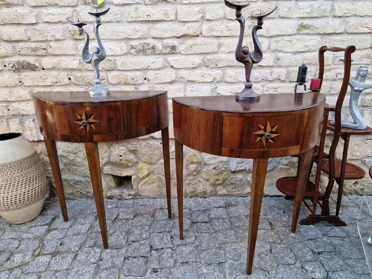 Vintažinės mid century raudonmedžio konsolės - nuotraukos Nr. 16