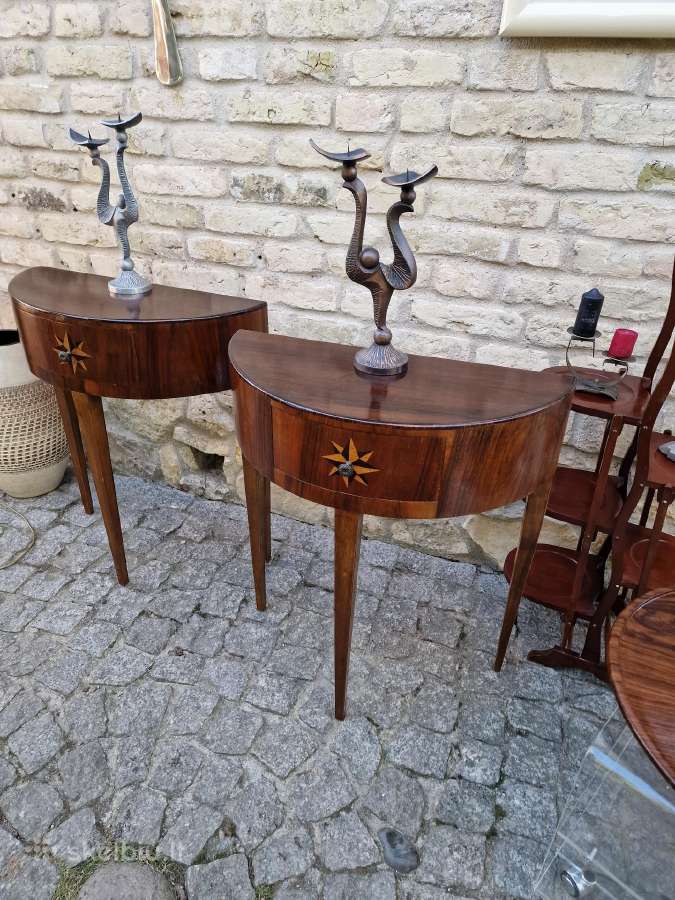 Vintažinės mid century raudonmedžio konsolės - nuotraukos Nr. 18