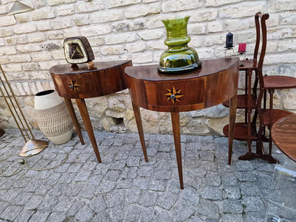 Vintažinės mid century raudonmedžio konsolės - nuotraukos Nr. 21
