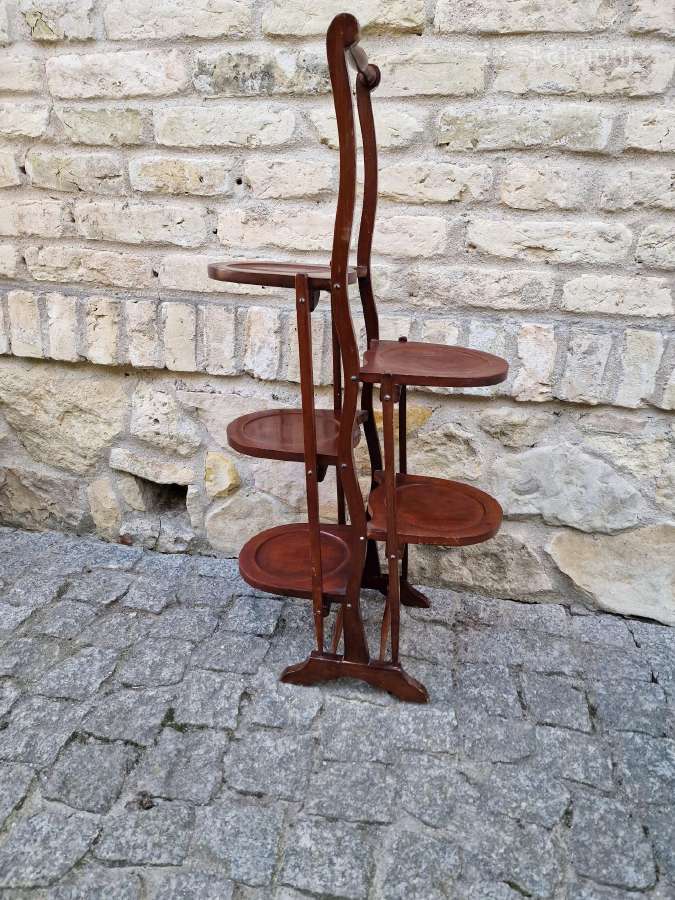 Vintažinis Art Nouveau raudonmedžio stovas - nuotraukos Nr. 3