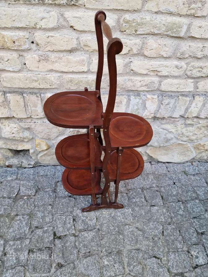 Vintažinis Art Nouveau raudonmedžio stovas - nuotraukos Nr. 5