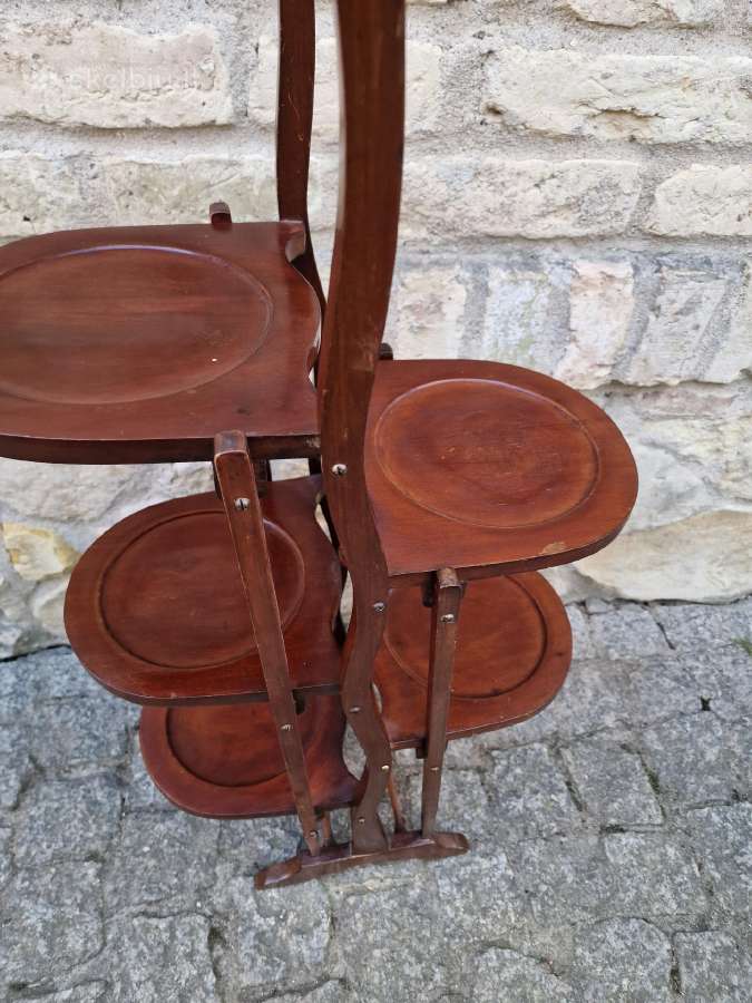 Vintažinis Art Nouveau raudonmedžio stovas - nuotraukos Nr. 6