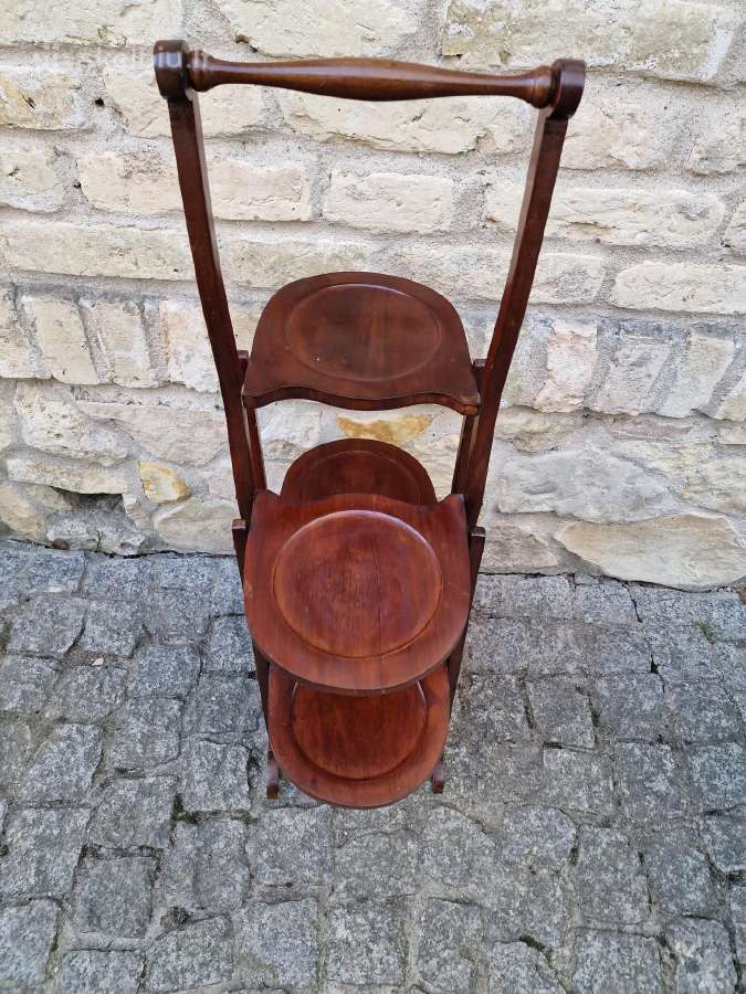 Vintažinis Art Nouveau raudonmedžio stovas - nuotraukos Nr. 7