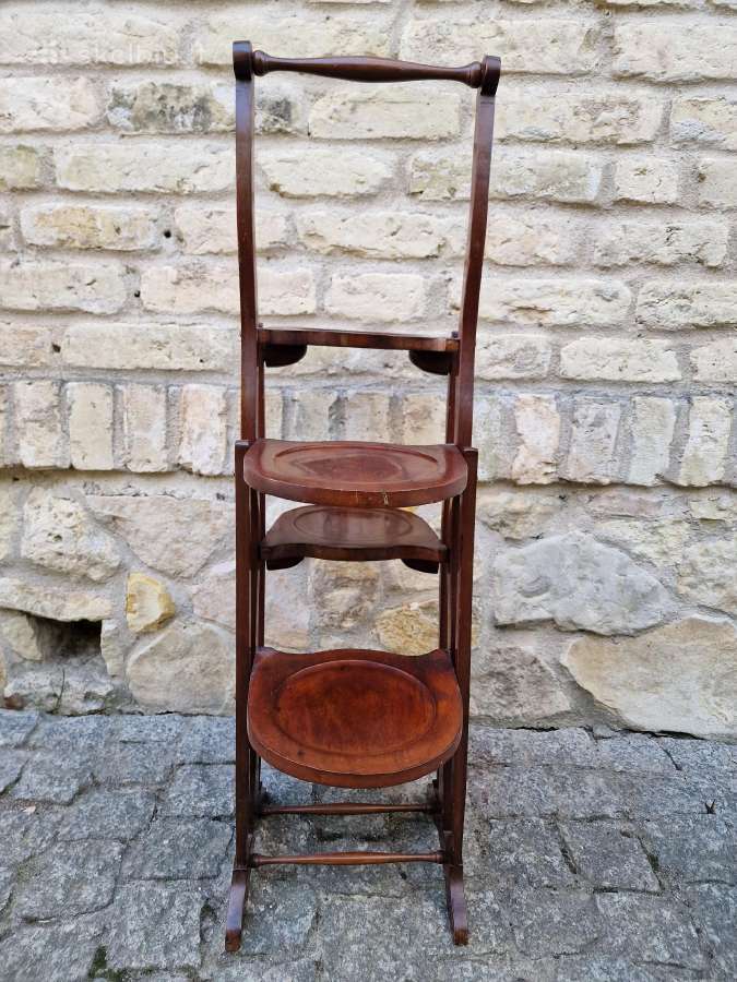 Vintažinis Art Nouveau raudonmedžio stovas - nuotraukos Nr. 8