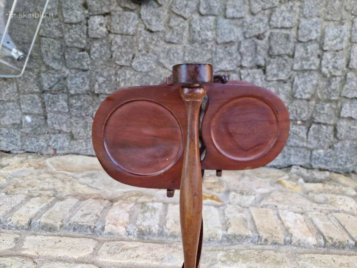 Vintažinis Art Nouveau raudonmedžio stovas - nuotraukos Nr. 11