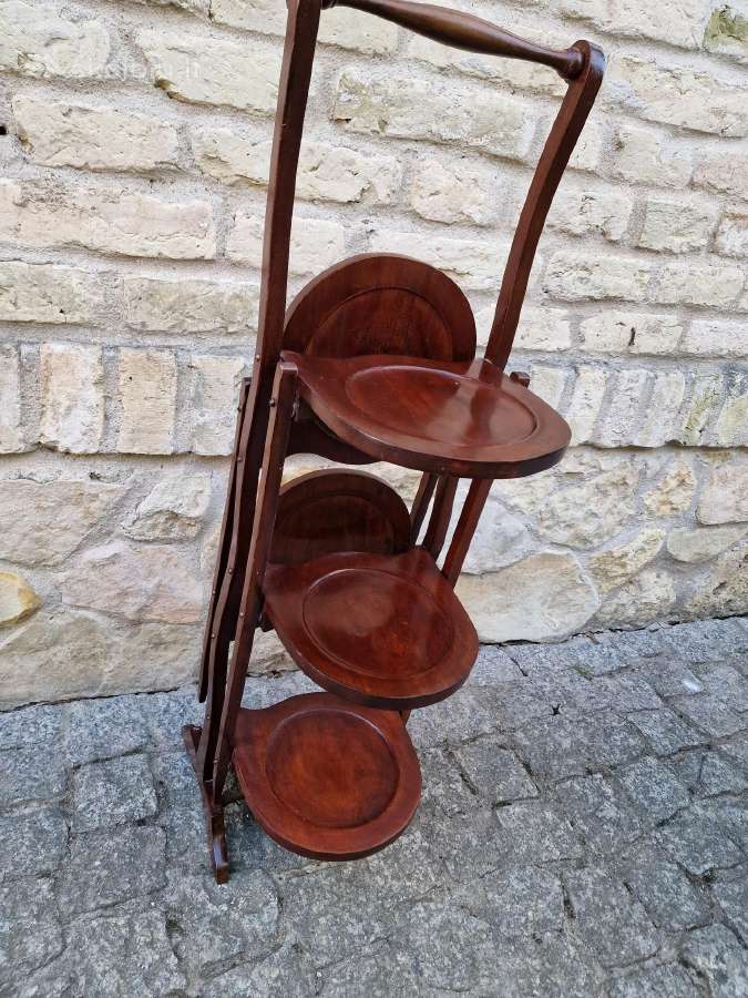 Vintažinis Art Nouveau raudonmedžio stovas - nuotraukos Nr. 13
