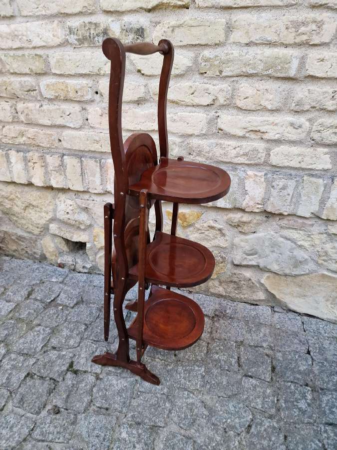 Vintažinis Art Nouveau raudonmedžio stovas - nuotraukos Nr. 14