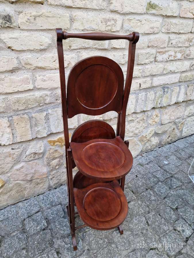 Vintažinis Art Nouveau raudonmedžio stovas - nuotraukos Nr. 17