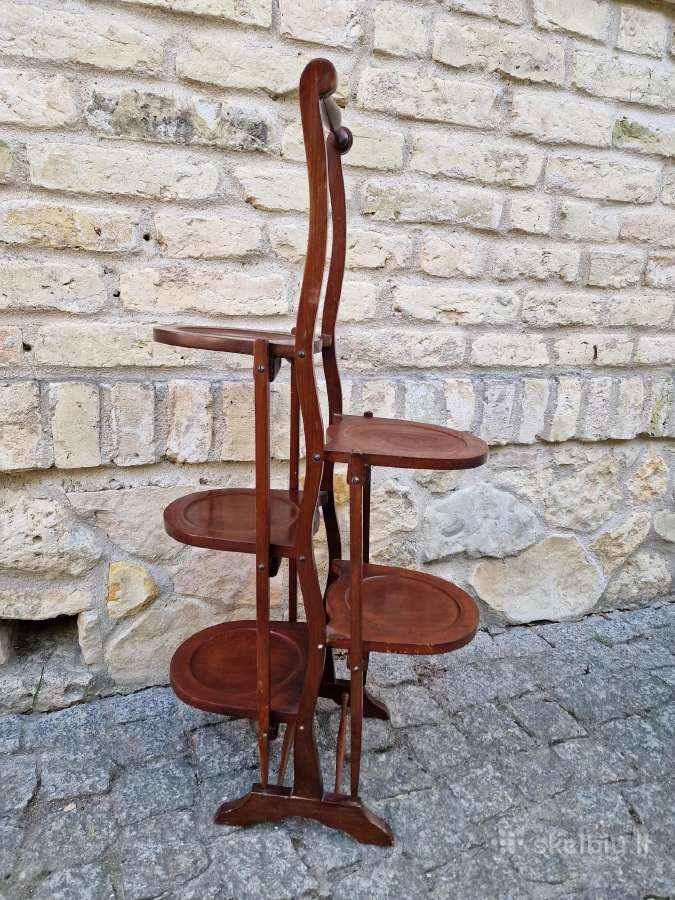 Vintažinis Art Nouveau raudonmedžio stovas - nuotraukos Nr. 22