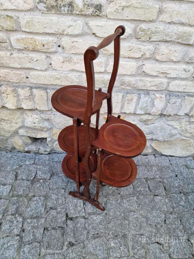 Vintažinis Art Nouveau raudonmedžio stovas - nuotraukos Nr. 24