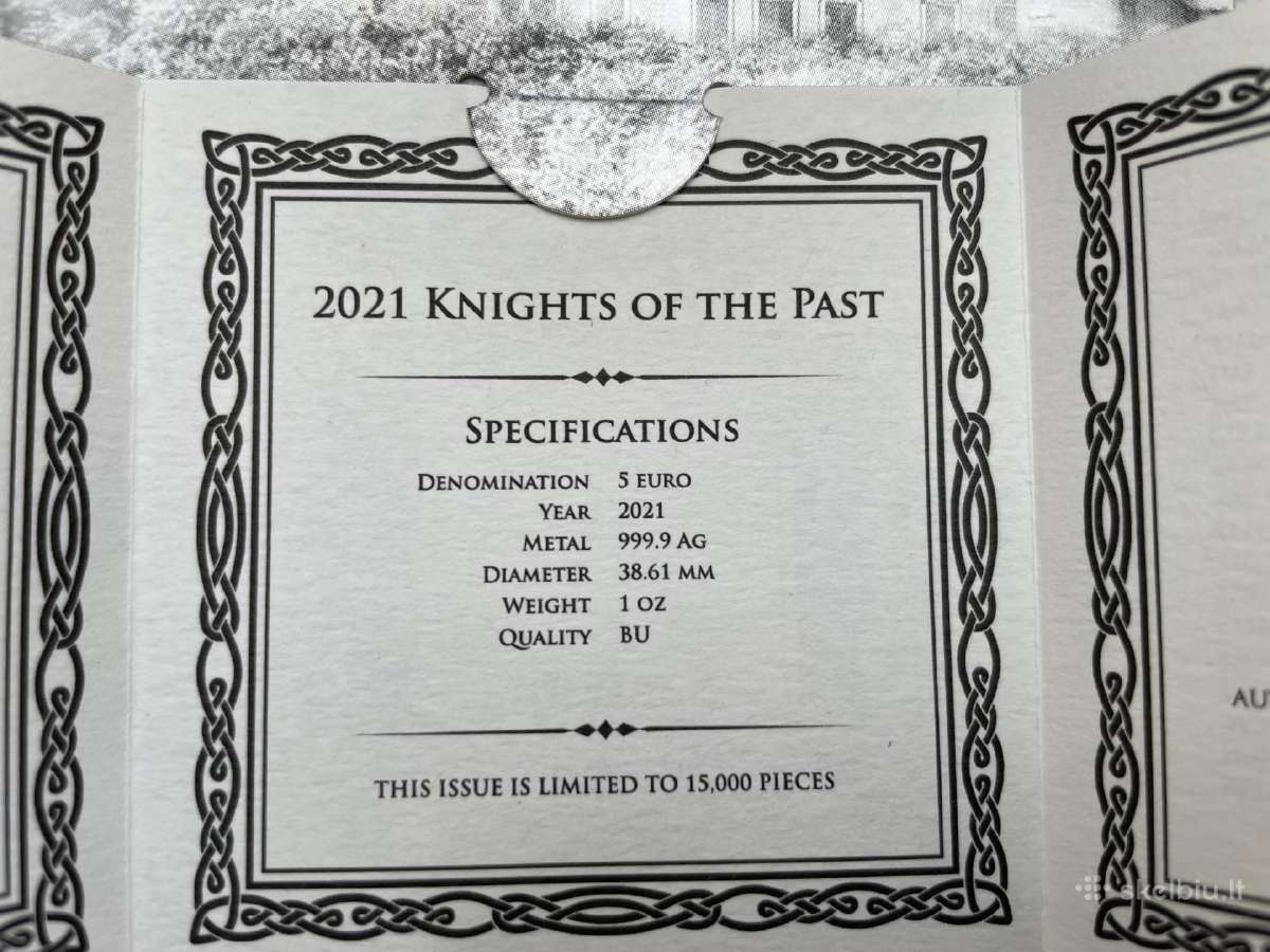 Knights of the Past 1oz 999 - nuotraukos Nr. 12