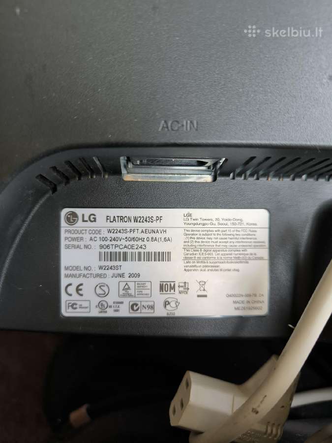 Monitorius LG Flatron W2243s-pf - nuotraukos Nr. 4