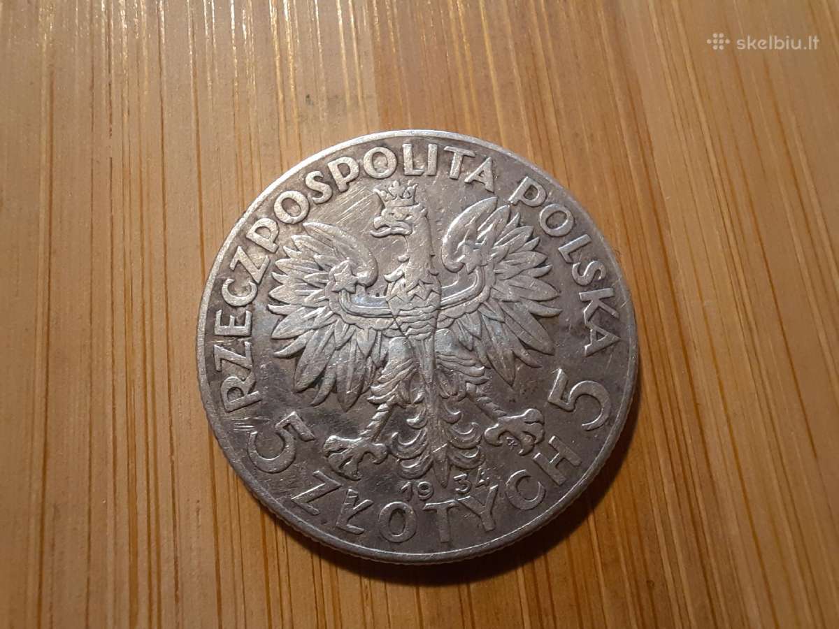 5 zlotai 1934 - Lenkija - nuotraukos Nr. 2