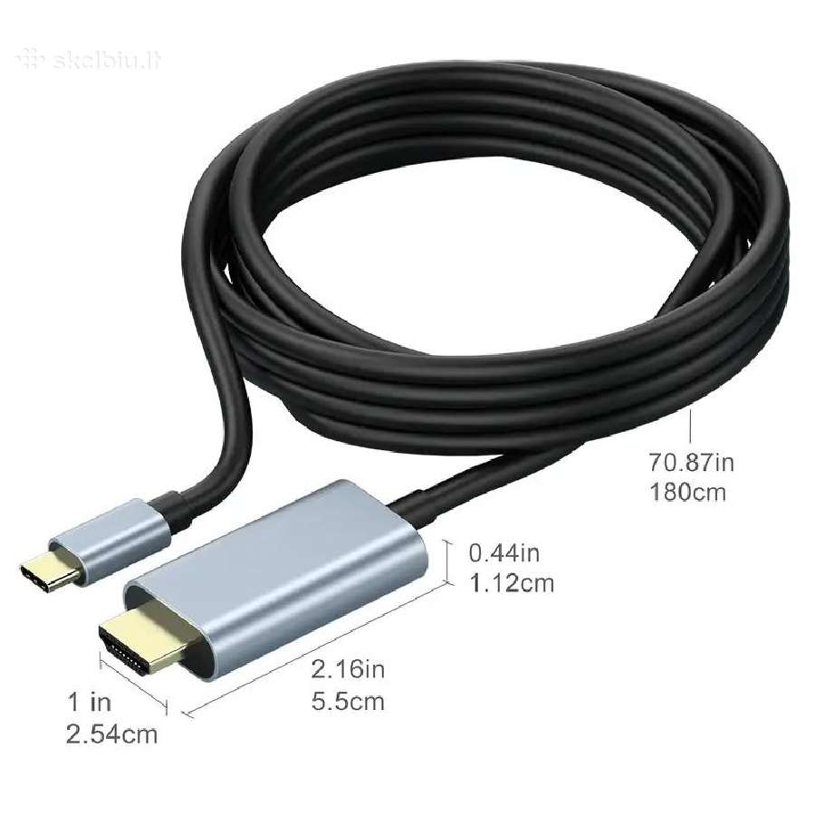 Usb-c į to Hdmi laidas 1.8 m. Mhl - nuotraukos Nr. 4
