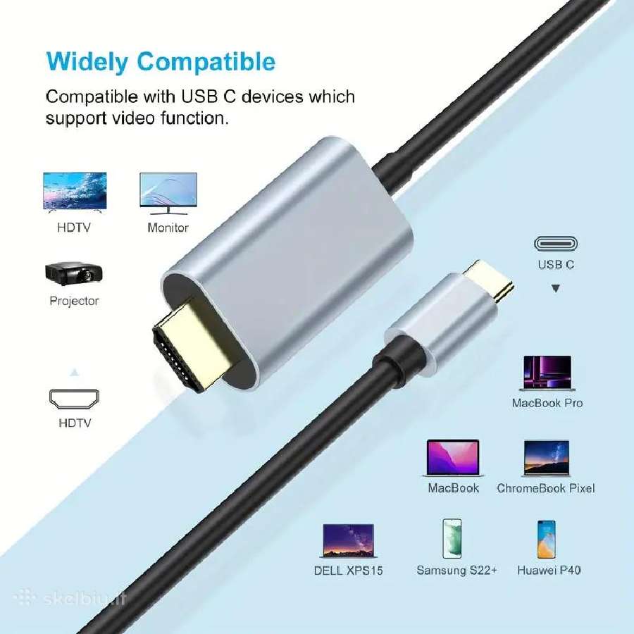 Usb-c į to Hdmi laidas 1.8 m. Mhl - nuotraukos Nr. 12